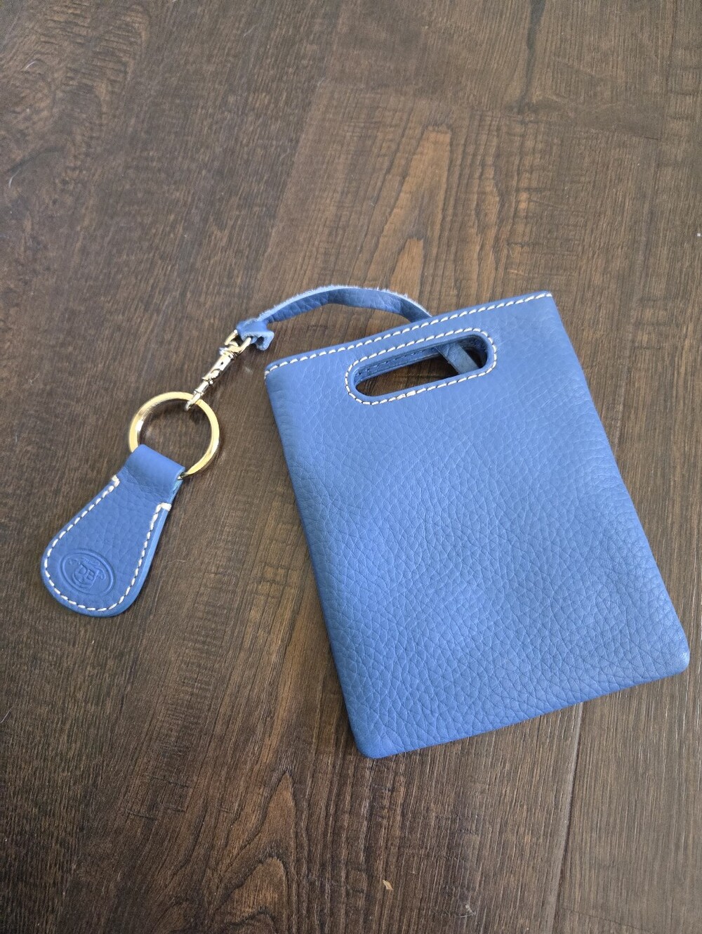 DOONEY & BOURKE leather pouch Coin bag Sky Blue NWOT Never Used